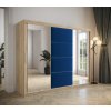 šatní skříň Tapi s posuvnými dveřmi se zrcadlem - šířka 250 cm dub sonoma + manila 26
