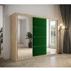 šatní skříň Tapi s posuvnými dveřmi se zrcadlem - šířka 250 cm dub sonoma + manila 35
