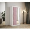 šatní skříň Tapi s posuvnými dveřmi se zrcadlem - šířka 100 cm bílá + manila 9