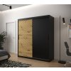 šatní skříň jodelkas posuvnými dveřmi - šířka 180 cm dub artisan + černá