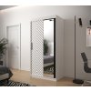 šatní skříň jodelka 2 s posuvnými dveřmi se zrcadlem - šířka 100 cm bílá