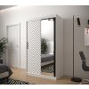 šatní skříň jodelka 2 s posuvnými dveřmi se zrcadlem - šířka 120 cm bílá