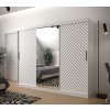šatní skříň jodelka 2 s posuvnými dveřmi se zrcadlem - šířka 250 cm bílá