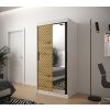 šatní skříň jodelka 2 s posuvnými dveřmi se zrcadlem - šířka 100 cm dub artisan + bílá