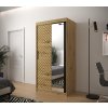 šatní skříň jodelka 2 s posuvnými dveřmi se zrcadlem - šířka 100 cm dub artisan