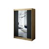 šatní skříň leto t1 s posuvnými dveřmi - šířka 150 cm dub artisan + černá