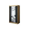 šatní skříň leto t1 s posuvnými dveřmi - šířka 120 cm dub artisan + černá