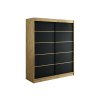 šatní skříň leto v1 s posuvnými dveřmi - šířka 180 cm dub artisan + černá