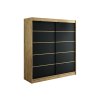 šatní skříň leto v1 s posuvnými dveřmi - šířka 200 cm dub artisan + černá