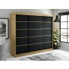 šatní skříň leto v1 s posuvnými dveřmi - šířka 250 cm dub artisan + černá
