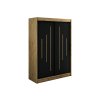 šatní skříň leto y s posuvnými dveřmi - šířka 150 cm dub artisan + černá