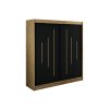 šatní skříň leto y s posuvnými dveřmi - šířka 200 cm dub artisan + černá