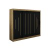 šatní skříň leto y s posuvnými dveřmi - šířka 250 cm dub artisan + černá