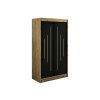 šatní skříň leto y s posuvnými dveřmi - šířka 120 cm dub artisan + černá