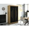 šatní skříň leto y s posuvnými dveřmi - šířka 120 cm dub artisan + černá