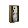 šatní skříň leto y1 s posuvnými dveřmi se zrcadlem - šířka 120 cm dub artisan + černá