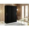 Šatní skříň Abi Mali T s posuvnými dveřmi - šířka 150 cm černá