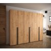 3x šatní skříň manhattan s klasickými dveřmi - šířka 100 cm dub craft zlatý