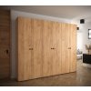 3x šatní skříň manhattan s klasickými dveřmi - šířka 100 cm dub craft zlatý