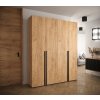 2x šatní skříň manhattan s klasickými dveřmi - šířka 100 cm dub craft zlatý