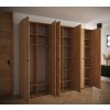 3x šatní skříň manhattan s klasickými dveřmi otevřená - šířka 100 cm dub craft zlatý