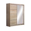 Šatní skříň Vista s posuvnými dveřmi se zrcadlem - šířka 150 cm dub sonoma