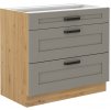 Spodní skříňka Luna 80 D 3S BB korpus v odstínu dub artisan