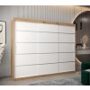 šatní skříň v1 s posuvnými dveřmi - šířka 250 cm dub artisan + bílá