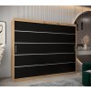 šatní skříň v1 s posuvnými dveřmi - šířka 250 cm dub artisan + černá