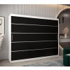 šatní skříň v1 s posuvnými dveřmi - šířka 250 cm černá + bílá