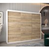 šatní skříň v1 s posuvnými dveřmi - šířka 250 cm dub sonoma + bílá