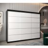 šatní skříň v1 s posuvnými dveřmi - šířka 250 cm černá + bílá