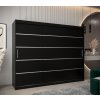 šatní skříň v1 s posuvnými dveřmi - šířka 250 cm černá