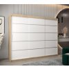 šatní skříň v1 s posuvnými dveřmi - šířka 250 cm dub sonoma + bílá
