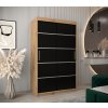 šatní skříň v1 s posuvnými dveřmi - šířka 120 cm dub artisan + černá