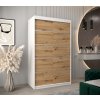 šatní skříň v1 s posuvnými dveřmi - šířka 120 cm dub artisan + bílá