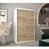 šatní skříň v1 s posuvnými dveřmi - šířka 120 cm dub sonoma + bílá