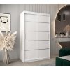 šatní skříň v1 s posuvnými dveřmi - šířka 120 cm bílá