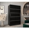 šatní skříň v1 s posuvnými dveřmi - šířka 120 cm černá