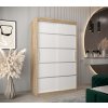 šatní skříň v1 s posuvnými dveřmi - šířka 120 cm dub sonoma + bílá