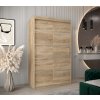 šatní skříň v1 s posuvnými dveřmi - šířka 120 cm dub sonoma