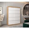 šatní skříň v1 s posuvnými dveřmi - šířka 150 cm dub artisan + bílá