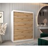 šatní skříň v1 s posuvnými dveřmi - šířka 150 cm dub artisan + bílá