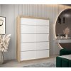 šatní skříň v1 s posuvnými dveřmi - šířka 150 cm dub sonoma + bílá