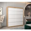 šatní skříň v1 s posuvnými dveřmi - šířka 180 cm dub artisan + bílá