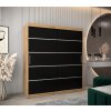 šatní skříň v1 s posuvnými dveřmi - šířka 180 cm dub artisan + černá