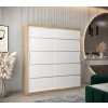 šatní skříň v1 s posuvnými dveřmi - šířka 180 cm dub sonoma + bílá