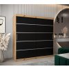 šatní skříň v1 s posuvnými dveřmi - šířka 200 cm dub artisan + černá