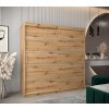 šatní skříň v1 s posuvnými dveřmi - šířka 200 cm dub artisan