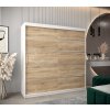 šatní skříň v1 s posuvnými dveřmi - šířka 200 cm dub sonoma + bílá